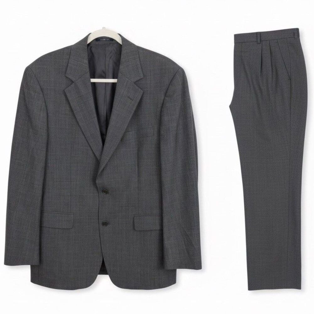 Brooks Brothers 346 Mens Suit Jacket 40 RG & Pants 33 Wool Set Gray Glen Plaid